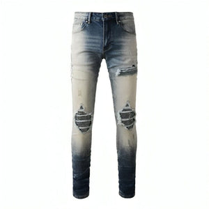 The Hawthorne Rhinestone Distressed Jeans WellMan Studios 28 