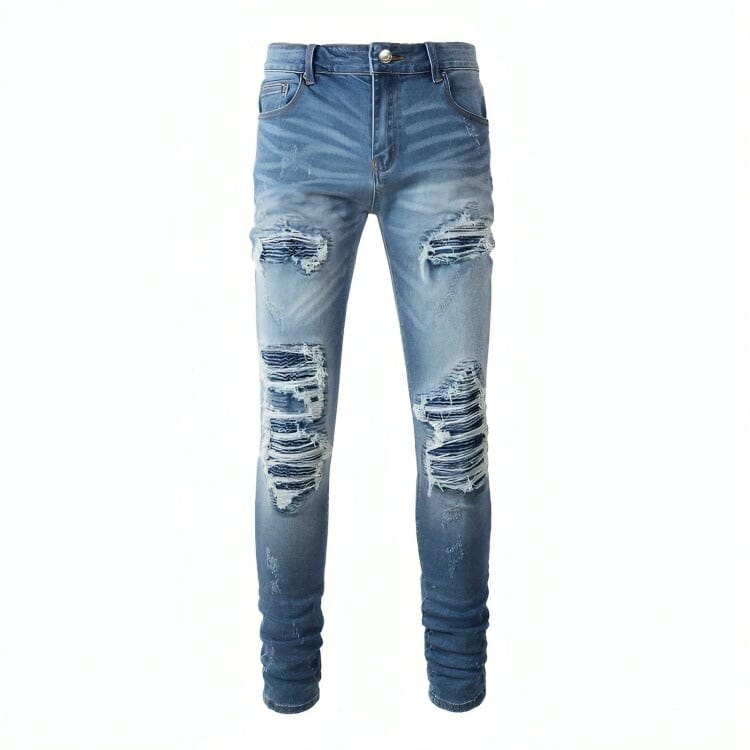 The Draco Distressed Biker Jeans WellMan Studios 28 