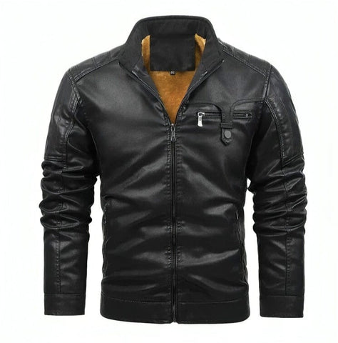 The Roderic Faux Leather Jacket WellMan Studios Black XXS 