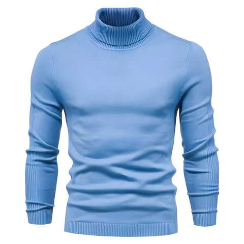 The Idris Slim Fit Pullover Turtleneck - Multiple Colors AIOPESON Official Store Light Blue XS 