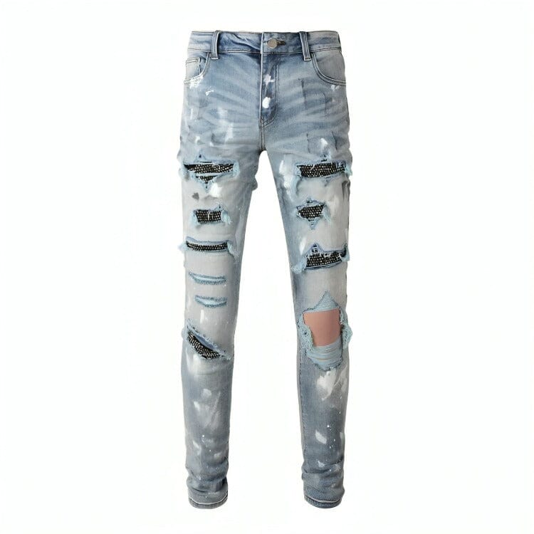 The Grimstone Distressed Biker Jeans WellMan Studios 28 