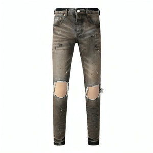 The Thorin Distressed Denim Biker Jeans WellMan Studios 