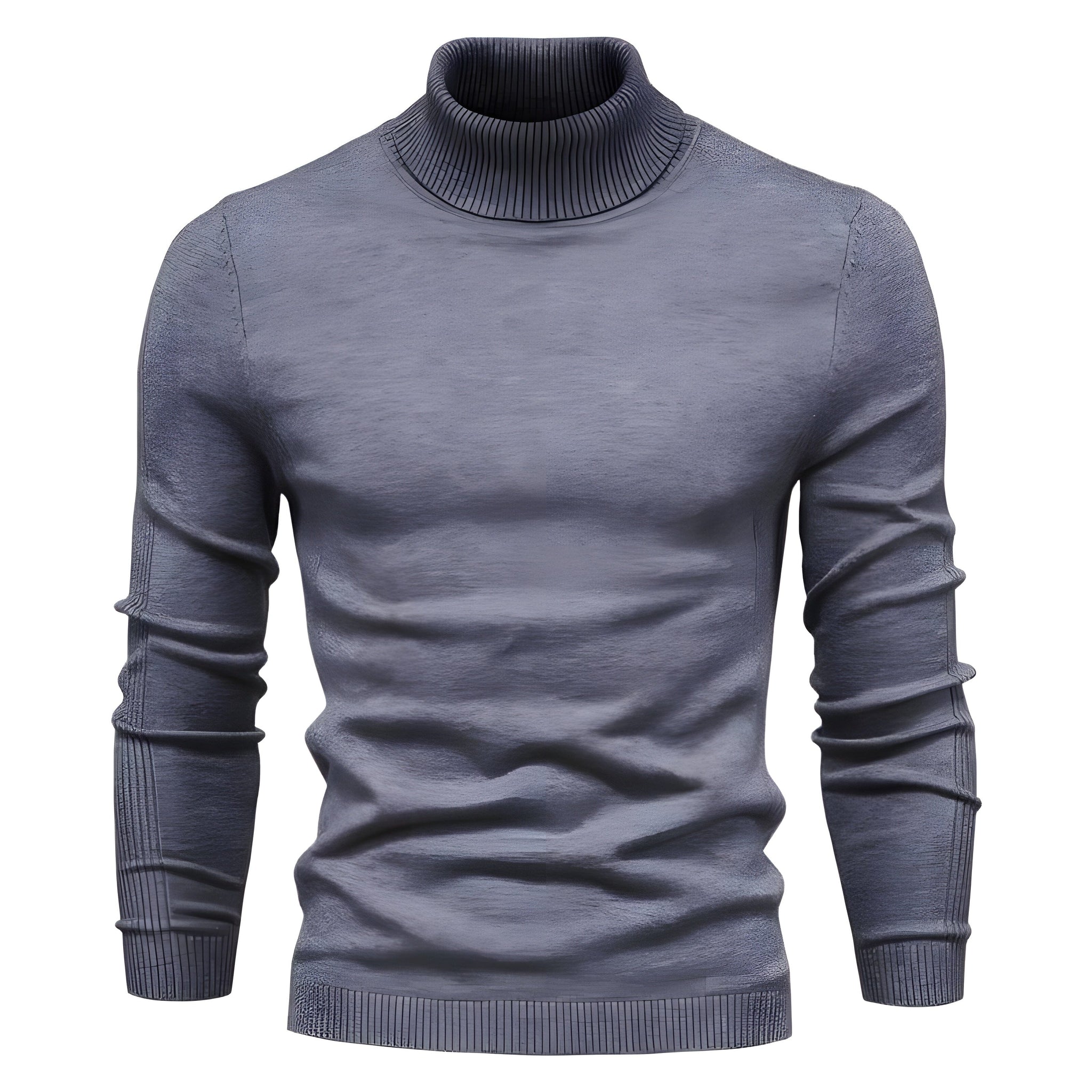 The Idris Slim Fit Pullover Turtleneck - Multiple Colors AIOPESON Official Store Dark Grey XS 