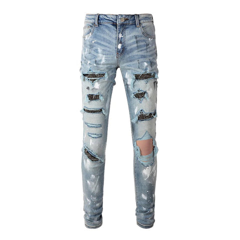 The Grimstone Distressed Biker Jeans WellMan Studios 29 