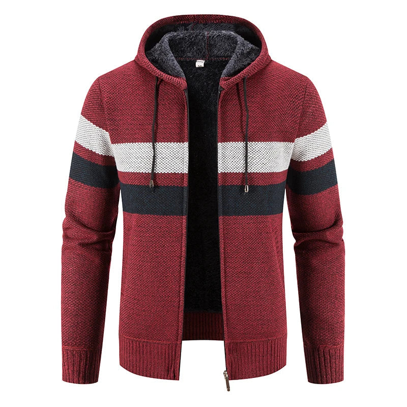 The Evros Hooded Cardigan Jacket WellMan Studios Red XS 