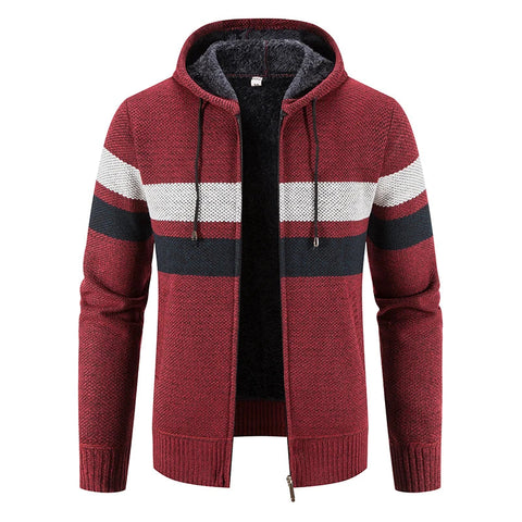 The Evros Hooded Cardigan Jacket WellMan Studios Red XS 