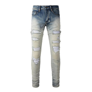 The Prescott Rhinestone Distressed Jeans WellMan Studios 34 