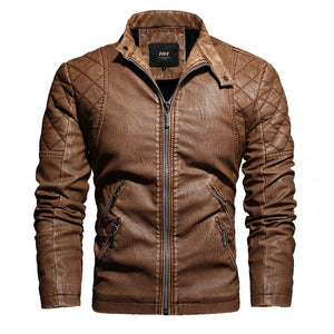 The Erasmus Faux Leather Jacket WellMan Studios Brown S 