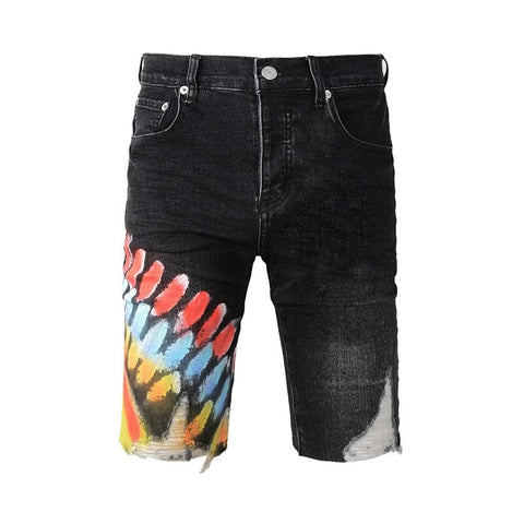 The Valor Printed Denim Shorts WellMan Studios 28 