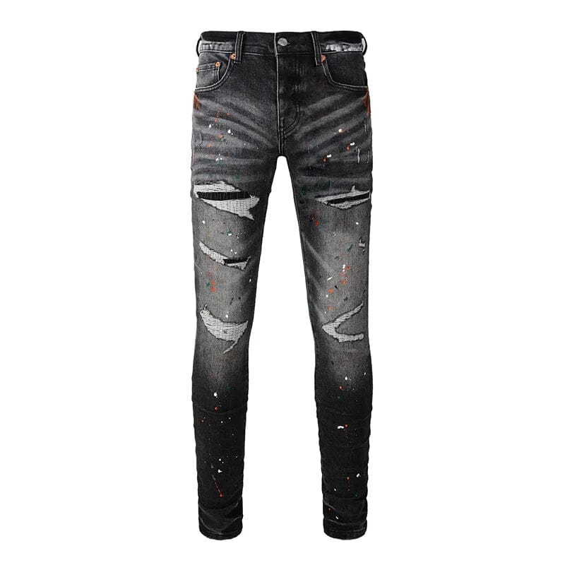 The Outlander Distressed Denim Biker Jeans WellMan Studios 28 