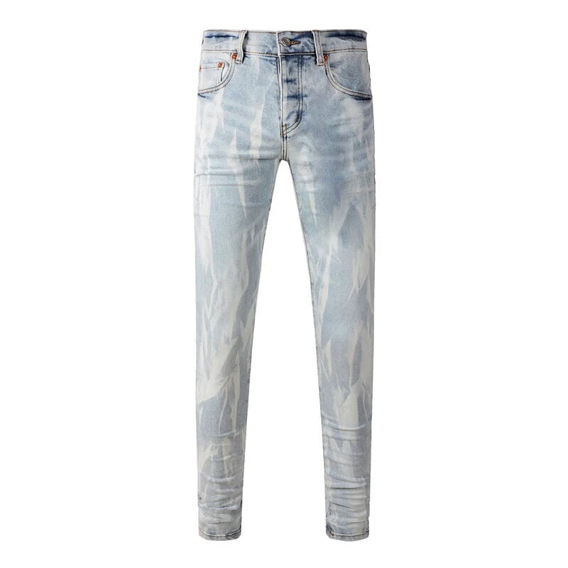 The Lancaster Distressed Denim Biker Jeans WellMan Studios 28 