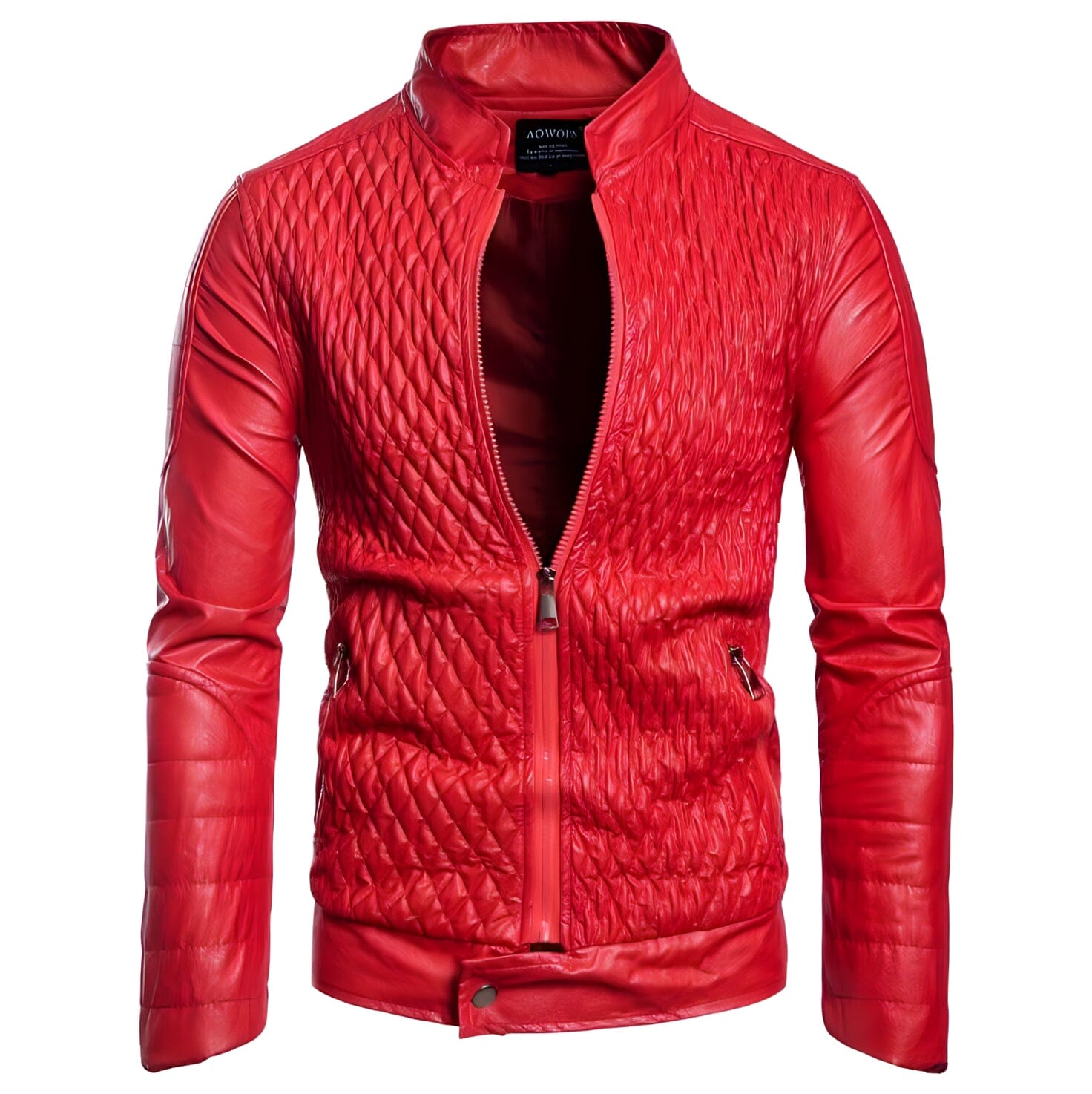 The Rico Faux Leather Moto Jacket - Crimson Shop5798684 Store S 